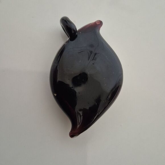 Murano Black and Purple Glass Pendant Necklace - Picture 3 of 16